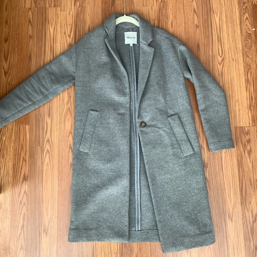 Madewell Long Gray Coat XXS